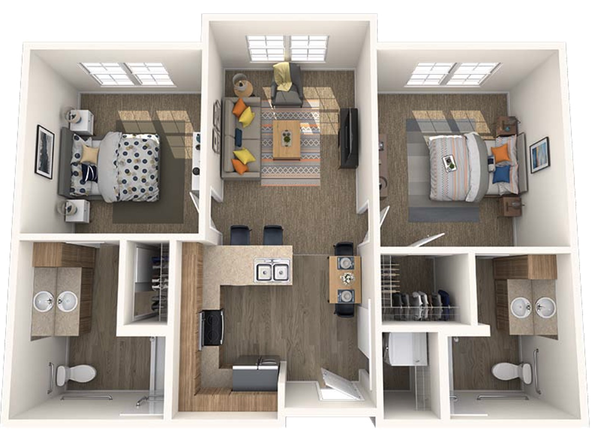 The Derby, an 865 square foot apartment.