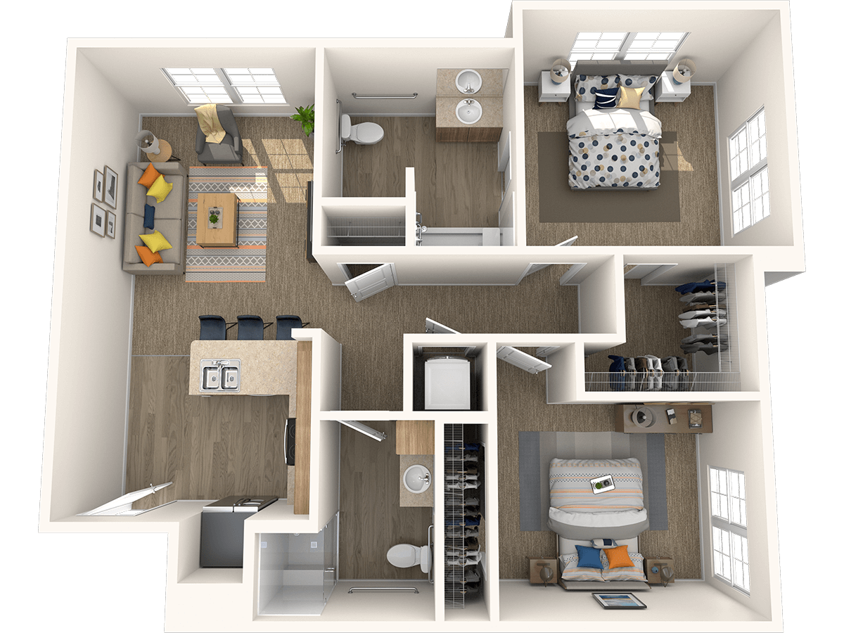 The Ellsworth, a 940 square foot apartment.