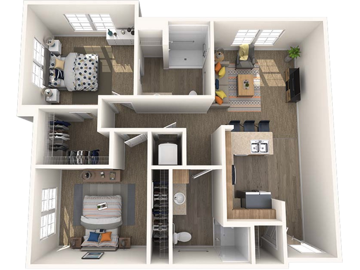 The Andover, a 980 square foot apartment.