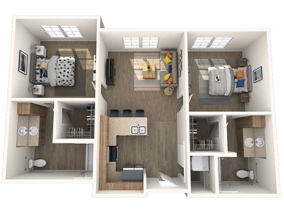 The Cambridge, a 915 square foot apartment.