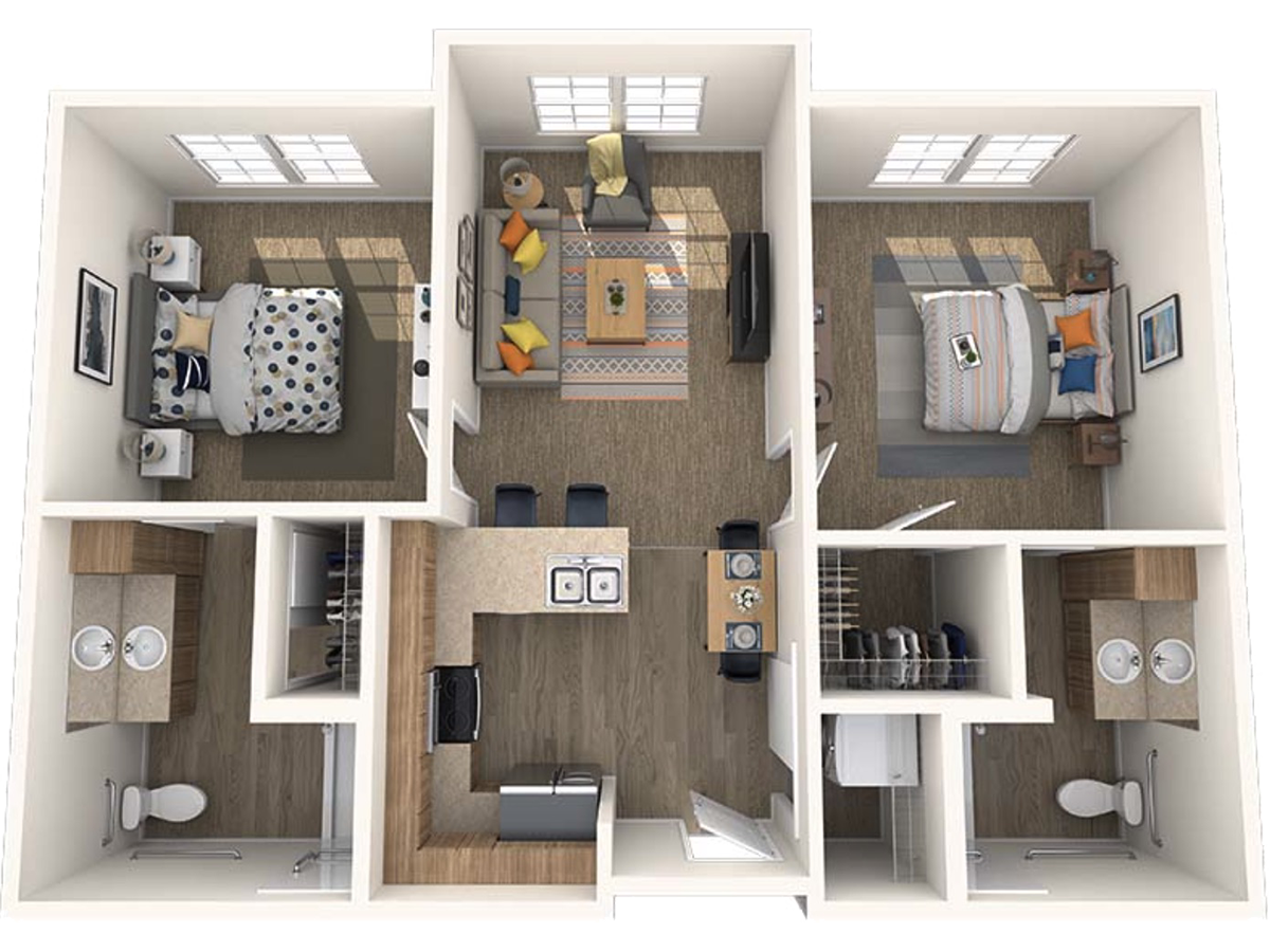 The Derby, an 865 square foot apartment.