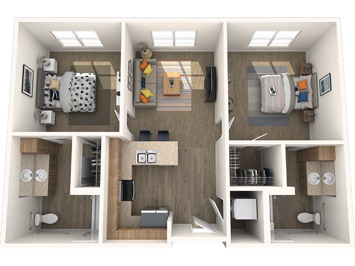 The Sandborn, an 845 square foot apartment.