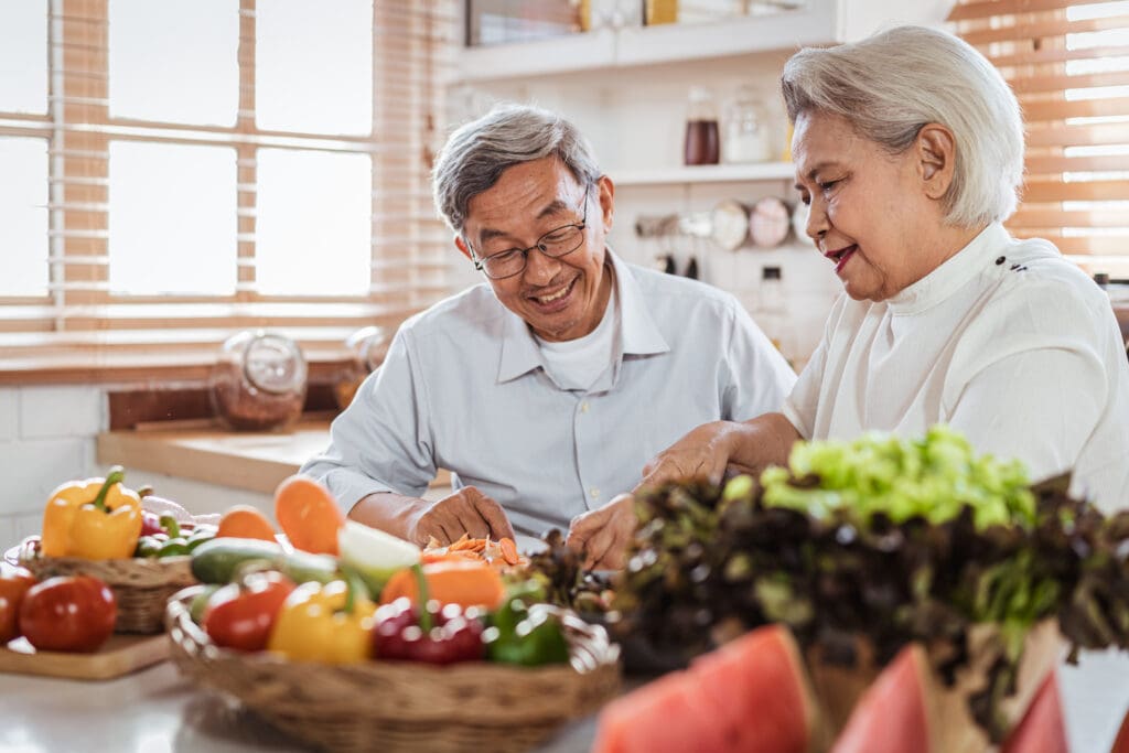Senior couple in kitchen
